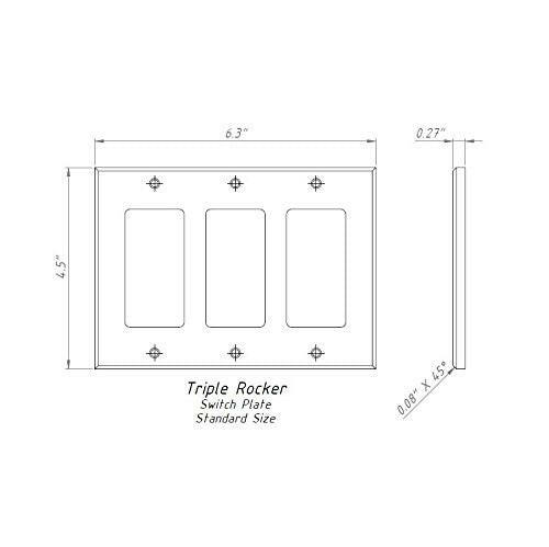 Noce Travertine Triple Rocker Switch Wall Plate / Switch Plate / Cover - Honed-Travertine Wall/Switch Plate-American Tile Depot