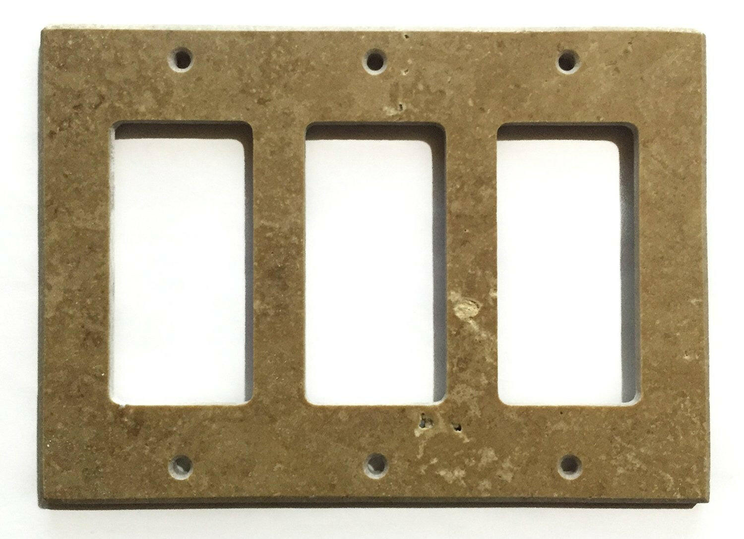 Noce Travertine Triple Rocker Switch Wall Plate / Switch Plate / Cover - Honed-Travertine Wall/Switch Plate-American Tile Depot