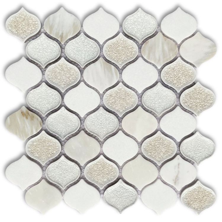 Oasis Calacatta Arabesque Mosaic Wall Tile-Mixed Mosaic-American Tile Depot