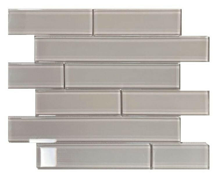 Oceanhouse Grey Shining Multi Size Glossy Subway Glass Mosaic Tile-Glass Mosaic-American Tile Depot