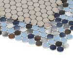 Orb Night Beach Penny Round Handmade Porcelain Mosaic Tile-Porcelain Mosaic-American Tile Depot