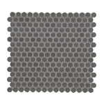 Orb Night Dark Grey Matte Penny Round Handmade Porcelain Mosaic Tile-Porcelain Mosaic-American Tile Depot