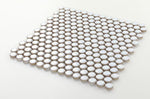 Orb Noon Fancy White Penny Round Handmade Porcelain Mosaic Tile-Porcelain Mosaic-American Tile Depot