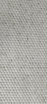 Orb Noon Statuario Glossy Penny Round Handmade Porcelain Mosaic Tile-Porcelain Mosaic-American Tile Depot