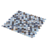 Orb Night Beach Penny Round Handmade Porcelain Mosaic Tile