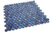 Orb Night Blue Penny Round Handmade Porcelain Mosaic Tile