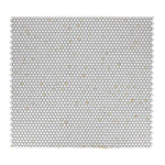 Orb Noon Calacatta Matte Penny Round Handmade Porcelain Mosaic Tile-Porcelain Mosaic-American Tile Depot