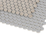 Orb Noon City Grey Matte Penny Round Handmade Porcelain Mosaic Tile-Porcelain Mosaic-American Tile Depot