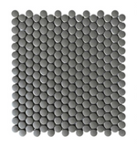 Orb Night Dark Grey Matte Grip Penny Round Handmade Porcelain Mosaic Tile-Porcelain Mosaic-American Tile Depot