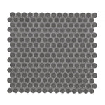 Orb Night Dark Grey Matte Penny Round Handmade Porcelain Mosaic Tile-Porcelain Mosaic-American Tile Depot