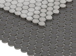 Orb Night Dark Grey Matte Penny Round Handmade Porcelain Mosaic Tile-Porcelain Mosaic-American Tile Depot