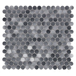 Orb Night Fancy Grey Penny Round Handmade Porcelain Mosaic Tile-Porcelain Mosaic-American Tile Depot