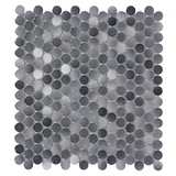 Orb Night Fancy Grey Penny Round Handmade Porcelain Mosaic Tile