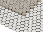 Orb Noon Light Grey Matte Penny Round Handmade Porcelain Mosaic Tile-Porcelain Mosaic-American Tile Depot