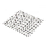 Orb Noon White Matte Penny Round Handmade Porcelain Mosaic Tile-Porcelain Mosaic-American Tile Depot