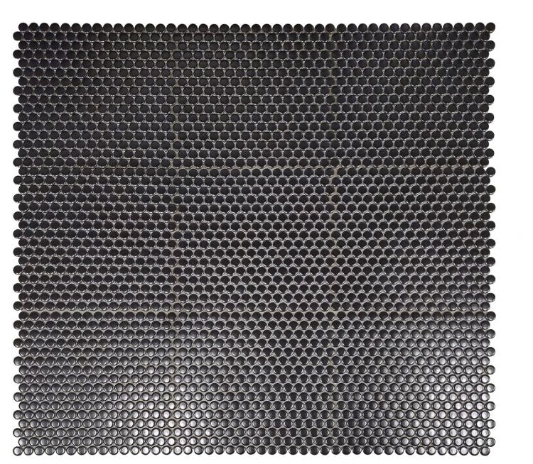 Orb Night Black Matte Penny Round Handmade Porcelain Mosaic Tile-Porcelain Mosaic-American Tile Depot