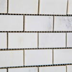 1 X 2 Oriental White / Asian Statuary Marble Honed Brick Mosaic Tile