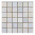 2 X 2 Oriental White / Asian Statuary Marble Honed Mosaic Tile-Marble Mosaic-American Tile Depot