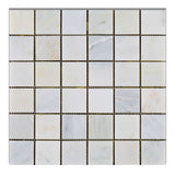 2 X 2 Oriental White / Asian Statuary Marble Honed Mosaic Tile-Marble Mosaic-American Tile Depot