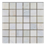 2 X 2 Oriental White / Asian Statuary Marble Honed Mosaic Tile