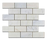 2 X 4 Oriental White / Asian Statuary Marble Polished Brick Mosaic Tile-Marble Mosaic-American Tile Depot