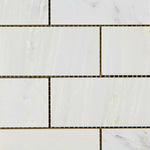 2 X 4 Oriental White / Asian Statuary Marble Honed Brick Mosaic Tile