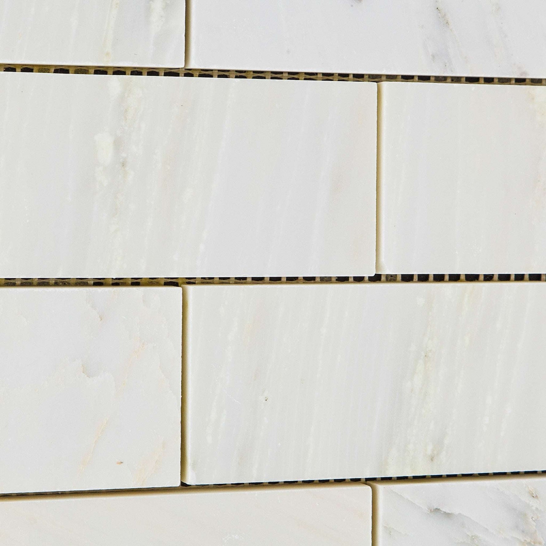 2 X 4 Oriental White / Asian Statuary Marble Polished Brick Mosaic Tile