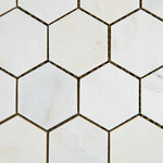 Oriental White / Asian Statuary Marble Honed 2" Hexagon Mosaic Tile-Marble Mosaic-American Tile Depot