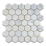 Oriental White / Asian Statuary Marble Honed 2" Hexagon Mosaic Tile-Marble Mosaic-American Tile Depot