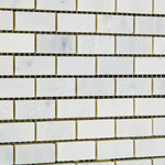 Oriental White / Asian Statuary Marble Honed Baby Brick Mosaic Tile-Marble Mosaic-American Tile Depot