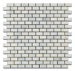 Oriental White / Asian Statuary Marble Honed Baby Brick Mosaic Tile-Marble Mosaic-American Tile Depot