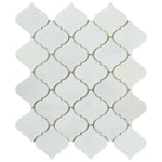 Oriental White / Asian Statuary Marble Honed Lantern Arabesque Mosaic Tile-Marble Mosaic-American Tile Depot