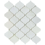 Oriental White / Asian Statuary Marble Honed Lantern Arabesque Mosaic Tile-Marble Mosaic-American Tile Depot