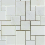 Oriental White / Asian Statuary Marble Honed Mini Versailles Mosaic Tile-Marble Mosaic-American Tile Depot