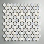 Oriental White / Asian Statuary Marble Polished 1" Mini Hexagon Mosaic Tile-Marble Mosaic-American Tile Depot