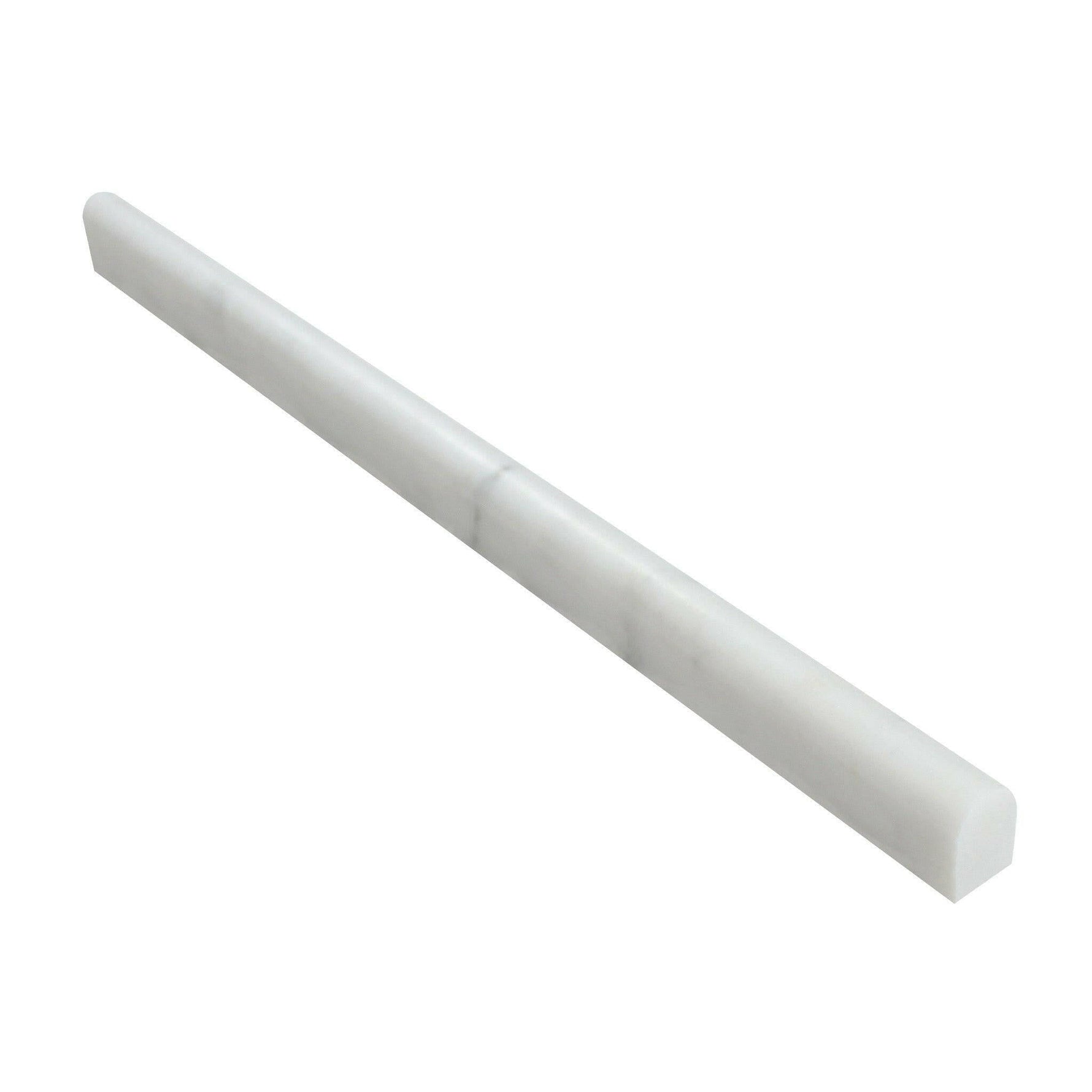 Oriental White / Asian Statuary Marble Polished 1/2 X 12 Pencil Liner-Marble Molding/Trim-American Tile Depot