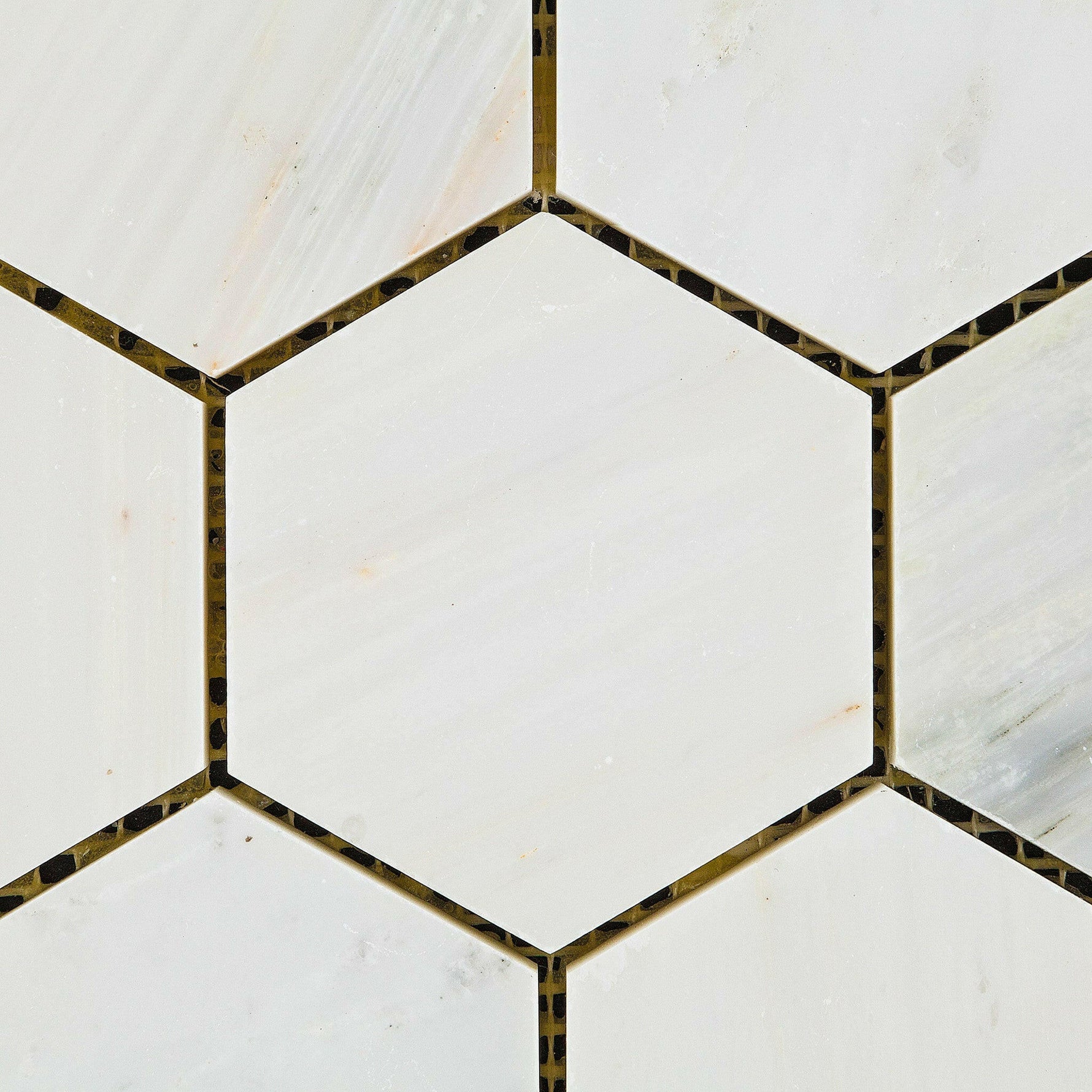 Oriental White / Asian Statuary Marble Polished 3" Hexagon Mosaic Tile-Marble Mosaic-American Tile Depot