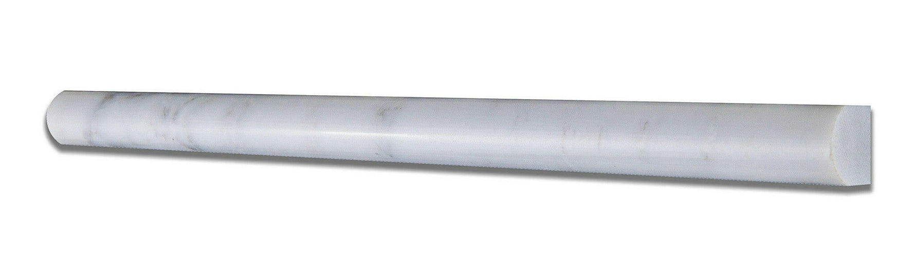 Oriental White / Asian Statuary Marble Polished 3/4 X 12 Bullnose Liner-Marble Molding/Trim-American Tile Depot