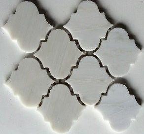 Oriental White / Asian Statuary Marble Polished 4" Morocco Mosaic Tile-Marble Mosaic-American Tile Depot