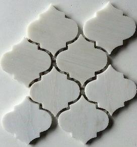 Oriental White / Asian Statuary Marble Polished 4" Morocco Mosaic Tile-Marble Mosaic-American Tile Depot