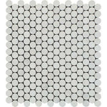 Oriental White / Asian Statuary Marble Polished Penny Round Mosaic Tile-Marble Mosaic-American Tile Depot