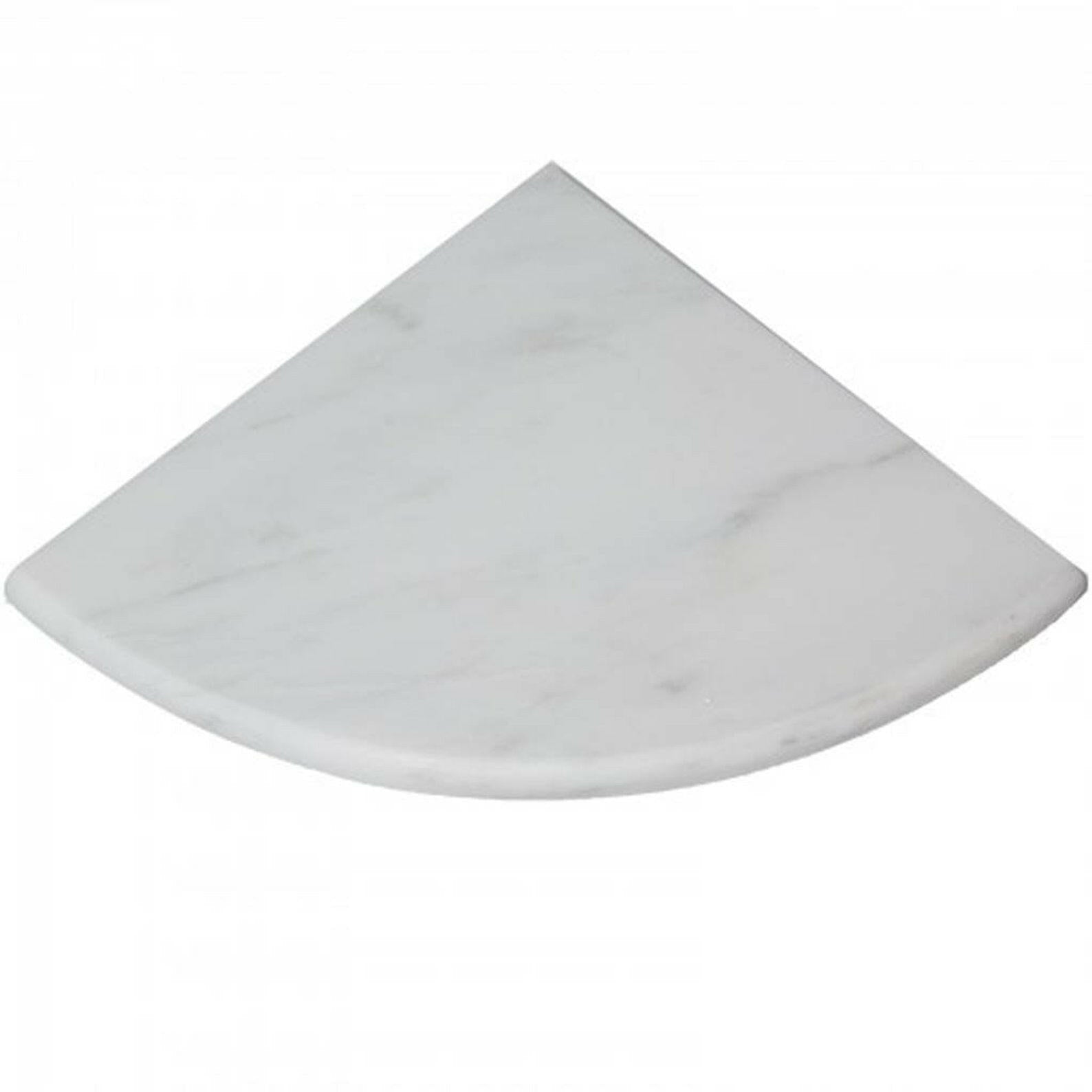 Oriental White / Asian Statuary Marble Shower Corner Shelf - Polished-Accessories-American Tile Depot