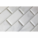 2 X 4 Oriental White / Asian Statuary Marble Polished & Beveled Brick Mosaic Tile