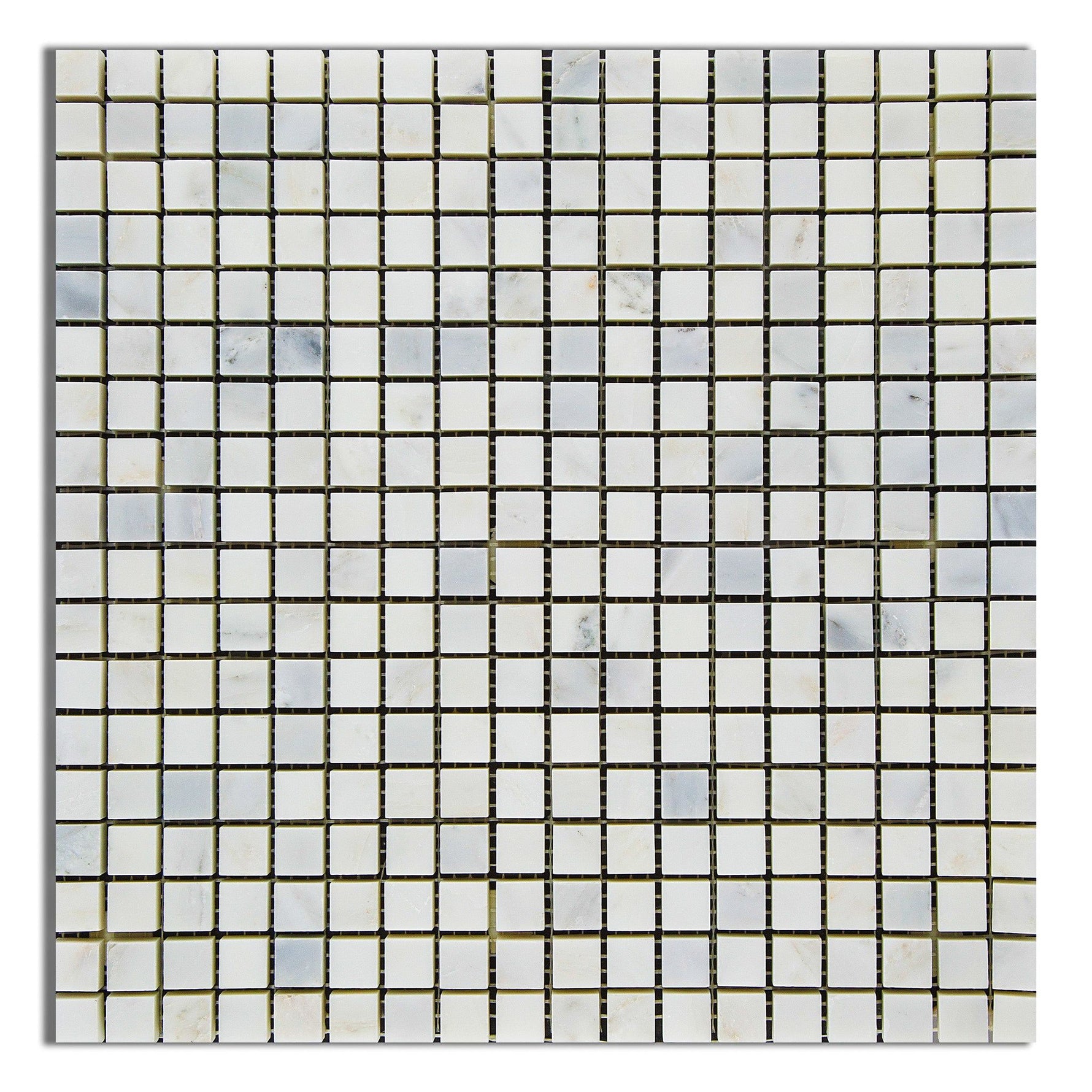 5/8 X 5/8 Oriental White / Asian Statuary Marble Honed Mosaic Tile-Marble Mosaic-American Tile Depot