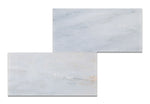 6 X 12 Oriental White / Asian Statuary Marble Honed Subway Brick Field Tile