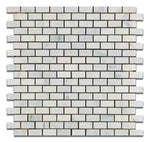 Oriental White / Asian Statuary Marble Honed Baby Brick Mosaic Tile-Marble Mosaic-American Tile Depot