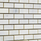 Oriental White / Asian Statuary Marble Polished Baby Brick Mosaic Tile