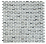 Parisienne Blue Polished Brick Marble Mosaic Tile-Marble Mosaic-American Tile Depot