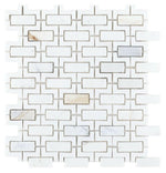 Parisienne Calacatta Polished Brick Marble Mosaic Tile-Marble Mosaic-American Tile Depot