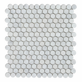 Carrara White Marble Polished Penny Round Mosaic Tile